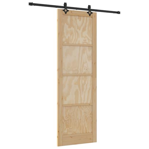 Homgoday Schiebetür mit Hardware-Set 78x232 cm Massivholz Kiefer, Innentür 'ORKDAL'78x232x4 cm Massivholz Kiefer Sliding Door Model3333502 von Homgoday