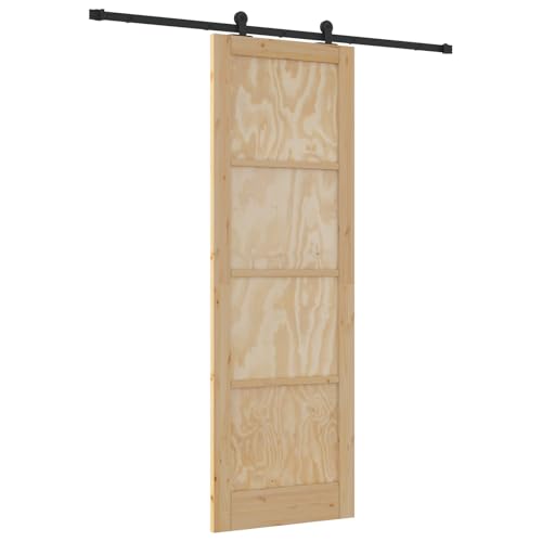 Homgoday Schiebetür mit Hardware-Set 78x232 cm aus massivem Kiefernholz, Innentür 'ORKDAL'78x232x4 cm aus massivem Kiefernholz Sliding Door Model3333362 von Homgoday