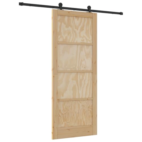 Homgoday Schiebetür mit Hardware Set 86 x 211 cm aus solidem Kiefernholz, Innentür 'ORKDAL'86 x 211 x 4 cm aus solidem Kiefernholz Sliding Door Model3333372 von Homgoday