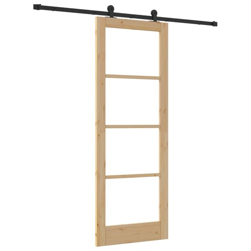 Homgoday Schiebetür mit Hardware-Set 'ORKDAL'Massivholz & Glas, Innentür mit Glas 'ORKDAL'78x211x4 cm Massivholz Kiefer Sliding Door Model3332021 Homgoday Schiebetür mit Hardware-Set 'ORKDAL'Massivholz & Glas, Innentür mit Glas 'ORKDAL'78x211x4 cm Massivholz Kiefer Sliding Door Model3332021 von Homgoday