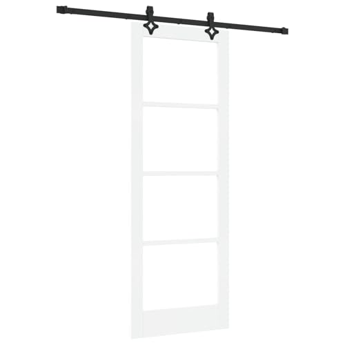 Homgoday Schiebetür mit Hardware Set 'ORKDAL'Weiß Massivholz & Glas, Innentür mit Glas 'ORKDAL'Weiß 78x211x4 cm Sliding Door Model3332162 Homgoday Schiebetür mit Hardware Set 'ORKDAL'Weiß Massivholz & Glas, Innentür mit Glas 'ORKDAL'Weiß 78x211x4 cm Sliding Door Model3332162 von Homgoday
