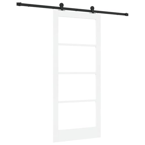 Homgoday Schiebetür mit Hardware-Set 'ORKDAL'Weiß Massivholz & Glas, Innentür mit Glas 'ORKDAL'Weiß 86x198,5x4 cm Sliding Door Model3332032 Homgoday Schiebetür mit Hardware-Set 'ORKDAL'Weiß Massivholz & Glas, Innentür mit Glas 'ORKDAL'Weiß 86x198,5x4 cm Sliding Door Model3332032 von Homgoday