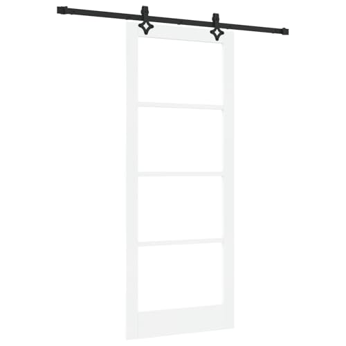 Homgoday Schiebetür mit Hardware-Set 'ORKDAL'Weiß Massivholz & Glas, Innentür mit Glas 'ORKDAL'Weiß 86x211x4 cm Sliding Door Model3332174 Homgoday Schiebetür mit Hardware-Set 'ORKDAL'Weiß Massivholz & Glas, Innentür mit Glas 'ORKDAL'Weiß 86x211x4 cm Sliding Door Model3332174 von Homgoday
