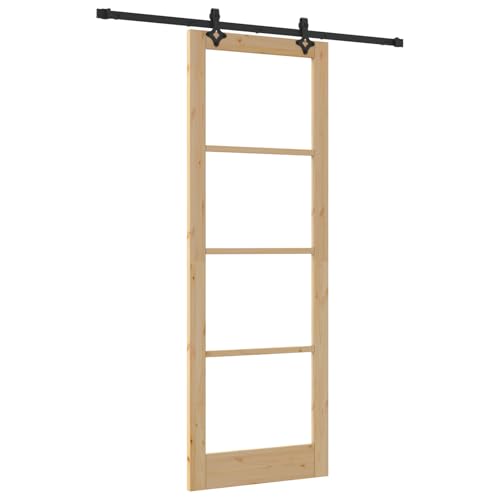 Homgoday Schiebetür mit Hardware Set 'ORKDAL'aus massivem Holz und Glas, Innentür mit Glas 'ORKDAL'83x232x4 cm aus massivem Kiefernholz Sliding Door Model3332169 Homgoday Schiebetür mit Hardware Set 'ORKDAL'aus massivem Holz und Glas, Innentür mit Glas 'ORKDAL'83x232x4 cm aus massivem Kiefernholz Sliding Door Model3332169 von Homgoday