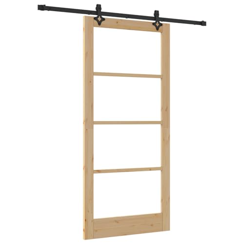 Homgoday Schiebetür mit Hardware-Set 'ORKDAL'aus massivem Holz & Glas, Innentür mit Glas 'ORKDAL'93x202x4 cm aus massivem Kiefernholz Sliding Door Model3332175 Homgoday Schiebetür mit Hardware-Set 'ORKDAL'aus massivem Holz & Glas, Innentür mit Glas 'ORKDAL'93x202x4 cm aus massivem Kiefernholz Sliding Door Model3332175 von Homgoday