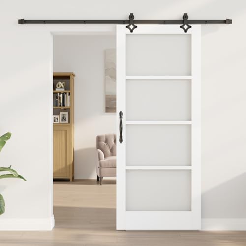 Homgoday Schiebetür mit Hardware-Set Weiß 83x202 cm Massivholz Kiefer Schiebetüren Komplettset Homgoday Schiebetür mit Hardware-Set Weiß 83x202 cm Massivholz Kiefer Schiebetüren Komplettset von Homgoday