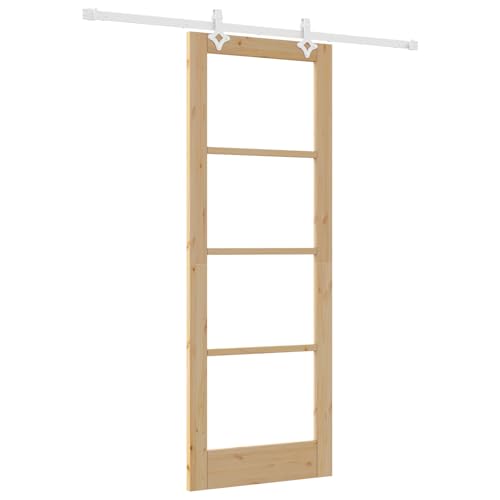 Homgoday Schiebetür mit Zubehör Set 78x211 cm Massivholz Kiefer, Innentür mit Glas 'ORKDAL'78x211x4 cm Massivholz Kiefer Sliding Door Model3332217 Homgoday Schiebetür mit Zubehör Set 78x211 cm Massivholz Kiefer, Innentür mit Glas 'ORKDAL'78x211x4 cm Massivholz Kiefer Sliding Door Model3332217 von Homgoday