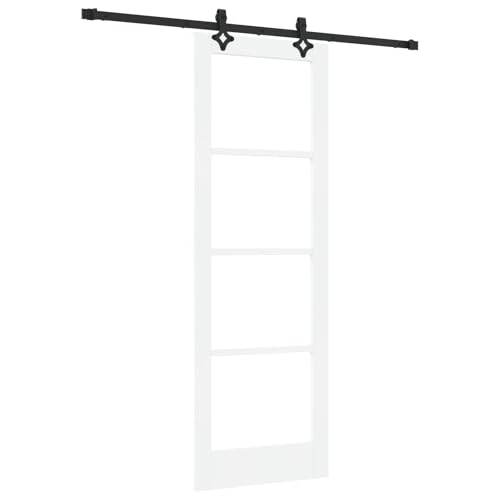 Homgoday Schiebetür mit Zubehör-Set 'ORKDAL'Weiß Massivholz & Glas, Innentür mit Glas 'ORKDAL'Weiß 73.5x211x4 cm Sliding Door Model3332158 Homgoday Schiebetür mit Zubehör-Set 'ORKDAL'Weiß Massivholz & Glas, Innentür mit Glas 'ORKDAL'Weiß 73.5x211x4 cm Sliding Door Model3332158 von Homgoday