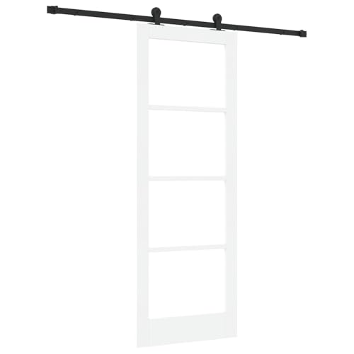 Homgoday Schiebetür mit Zubehör-Set 'ORKDAL'Weiß Massivholz & Glas, Innentür mit Glas 'ORKDAL'Weiß 78x211x4 cm Sliding Door Model3332022 Homgoday Schiebetür mit Zubehör-Set 'ORKDAL'Weiß Massivholz & Glas, Innentür mit Glas 'ORKDAL'Weiß 78x211x4 cm Sliding Door Model3332022 von Homgoday