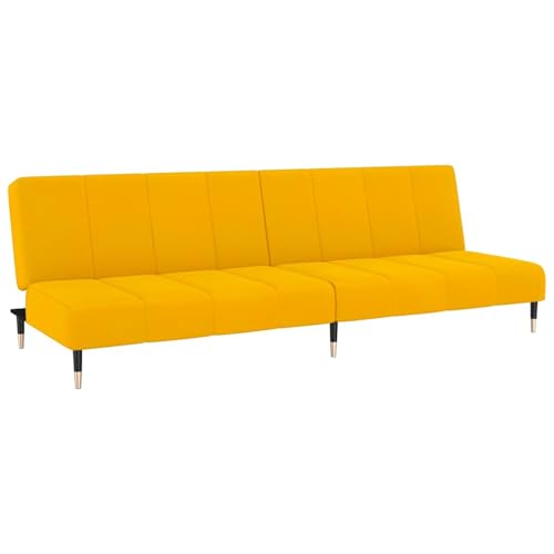 Homgoday Schlafsofa 2-Sitzer Gelb Samt Sofa Bed Model375881 von Homgoday