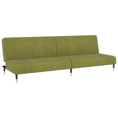 Homgoday Schlafsofa 2-Sitzer Hellgrün Samt Sofa Bed Model375877 von Homgoday