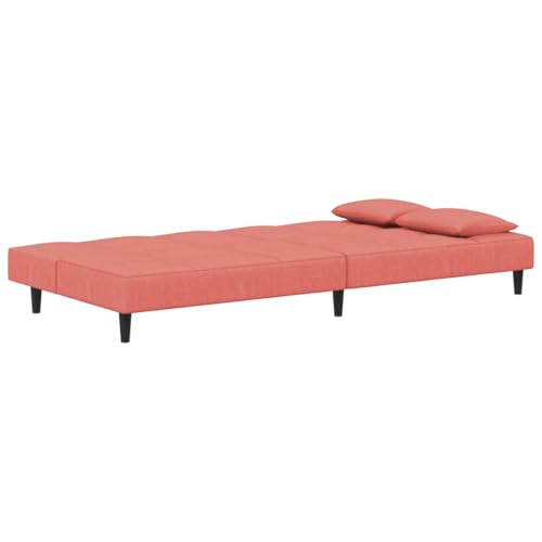 Homgoday Schlafsofa 2-Sitzer mit 2 Kissen Rosa Samt Sofa Bed Model375810 von Homgoday