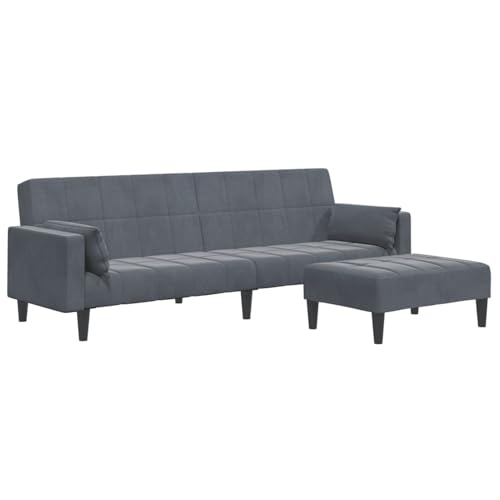 Homgoday Schlafsofa 2-Sitzer mit Fußhocker Dunkelgrau Samt Sofa Bed Model3258134 Homgoday Schlafsofa 2-Sitzer mit Fußhocker Dunkelgrau Samt Sofa Bed Model3258134 von Homgoday