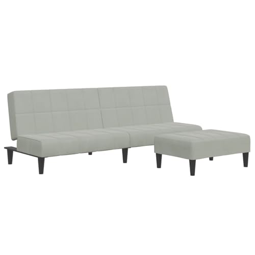Homgoday Schlafsofa 2-Sitzer mit Fußhocker Hellgrau Samt Sofa Bed Model3258127 Homgoday Schlafsofa 2-Sitzer mit Fußhocker Hellgrau Samt Sofa Bed Model3258127 von Homgoday