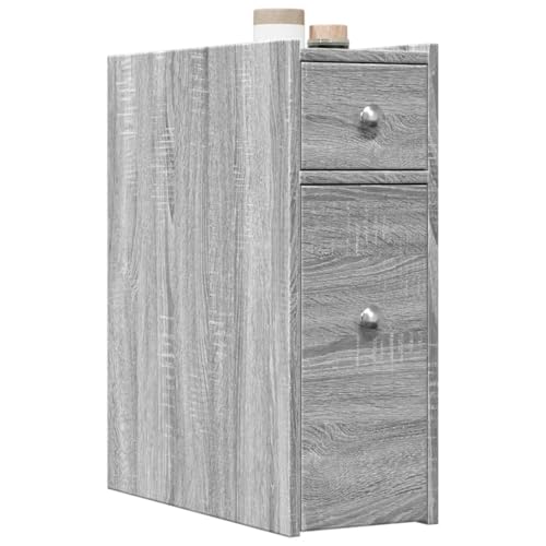 Homgoday Schmaler Badezimmerschrank mit Rollen, Grau Sonoma Spanplatte, Sideboard, Bodenschrank für Badezimmer, Aufbewahrungsschrank, Regale, Aufbewahrungsschrank, Model855291 Homgoday Schmaler Badezimmerschrank mit Rollen, Grau Sonoma Spanplatte, Sideboard, Bodenschrank für Badezimmer, Aufbewahrungsschrank, Regale, Aufbewahrungsschrank, Model855291 von Homgoday