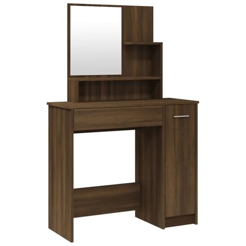 Homgoday Schminktisch mit Spiegel Braun Eichen-Optik 86,5x35x136 cm Frisiertisch Model820495 Homgoday Schminktisch mit Spiegel Braun Eichen-Optik 86,5x35x136 cm Frisiertisch Model820495 von Homgoday