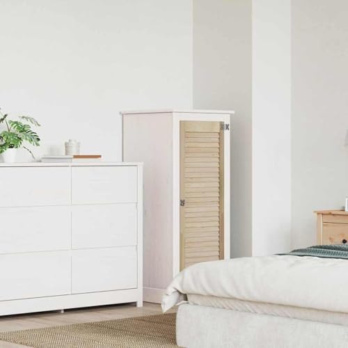 Homgoday Schranktür mit Tür Braun 110 x 39.5 x 2.1 cm Massivholz Kiefer Schranktüren Model42019254 von Homgoday