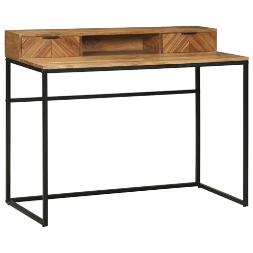 Homgoday Schreibtisch 110x50x87 cm Massivholz Akazie Bürotisch Model374113 von Homgoday