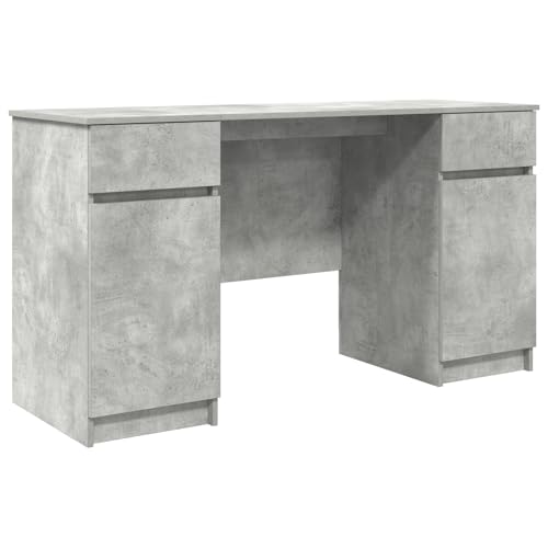 Homgoday Schreibtisch Betongrau 140x49x76 cm Holzwerkstoff Bürotisch Model3328510 von Homgoday