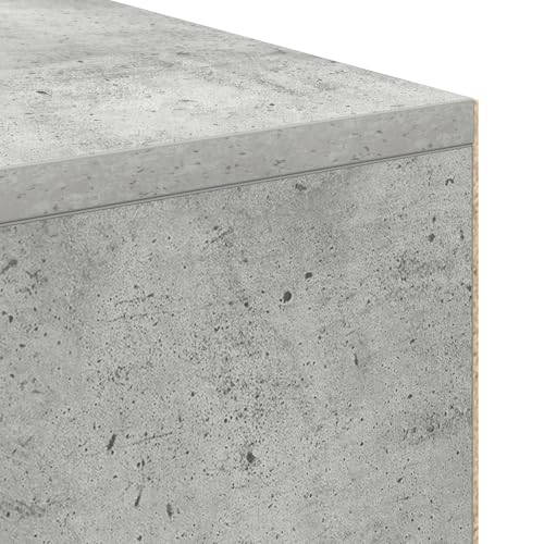 Homgoday Schreibtisch Betongrau Holzwerkstoff Kompakt Stauraum Bürotisch Model869541 von Homgoday