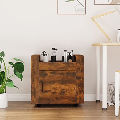Homgoday Schreibtisch-Trolley, Raucheiche, 60 x 45 x 60 cm, Holzwerkstoff, Büroschreibtische, Computertisch, Arbeitsplatz, Arbeitszimmer, Schreibtisch für Zuhause, Büro, Schlafzimmer, 4841 Möbel Homgoday Schreibtisch-Trolley, Raucheiche, 60 x 45 x 60 cm, Holzwerkstoff, Büroschreibtische, Computertisch, Arbeitsplatz, Arbeitszimmer, Schreibtisch für Zuhause, Büro, Schlafzimmer, 4841 Möbel von Homgoday