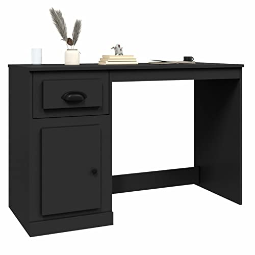 Homgoday Schreibtisch mit Schublade Büroschreibtisch Schülerschreibtisch Computertisch Kinderschreibtisch Arbeitstisch Schwarz 115x50x75 cm Holzwerkstoff von Homgoday