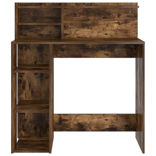 Homgoday Schreibtisch mit Stauraum Geräucherte Eiche 90x48x101.5 cm Holzwerkstoff Bürotisch Model869526 Homgoday Schreibtisch mit Stauraum Geräucherte Eiche 90x48x101.5 cm Holzwerkstoff Bürotisch Model869526 von Homgoday