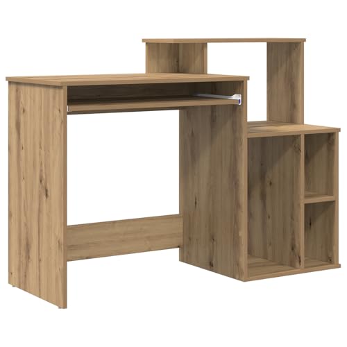 Homgoday Schreibtisch mit Stauraum Kunsthandwerker Eiche 120,5 x 44 x 88,5 cm Holzwerkstoff Bürotisch Model869481 Homgoday Schreibtisch mit Stauraum Kunsthandwerker Eiche 120,5 x 44 x 88,5 cm Holzwerkstoff Bürotisch Model869481 von Homgoday