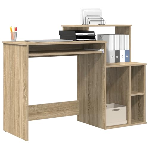 Homgoday Schreibtisch mit Stauraum Sonoma Eiche 120,5x44x88,5 cm Werkstoff Bürotisch Model869476 Homgoday Schreibtisch mit Stauraum Sonoma Eiche 120,5x44x88,5 cm Werkstoff Bürotisch Model869476 von Homgoday