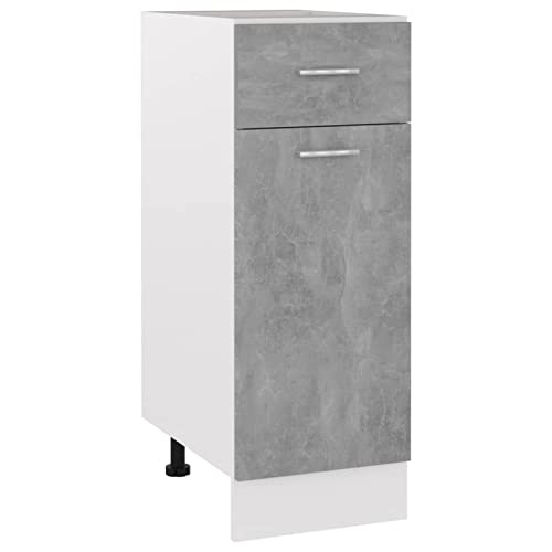 Homgoday Schubunterschrank Küchenunterschrank Schrank Küchenzeile Küchenmöbel Unterschrank Küchenschrank Betongrau 30x46x81,5 cm Holzwerkstoff von Homgoday