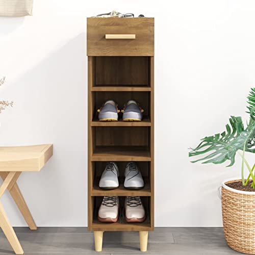 Homgoday Schuhregal aus brauner Eiche, 30 x 35 x 105 cm, aus mehrschichtigem Holz, Möbelstück, Schuhregal, platzsparende Aufbewahrung für den Flur, Modell 817563 Homgoday Schuhregal aus brauner Eiche, 30 x 35 x 105 cm, aus mehrschichtigem Holz, Möbelstück, Schuhregal, platzsparende Aufbewahrung für den Flur, Modell 817563 von Homgoday