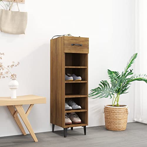 Homgoday Schuhregal aus brauner Eiche, 30 x 35 x 105 cm, aus mehrschichtigem Holz, Möbelstück, Schuhregal, platzsparende Aufbewahrung für den Flur, Modell 817566 Homgoday Schuhregal aus brauner Eiche, 30 x 35 x 105 cm, aus mehrschichtigem Holz, Möbelstück, Schuhregal, platzsparende Aufbewahrung für den Flur, Modell 817566 von Homgoday