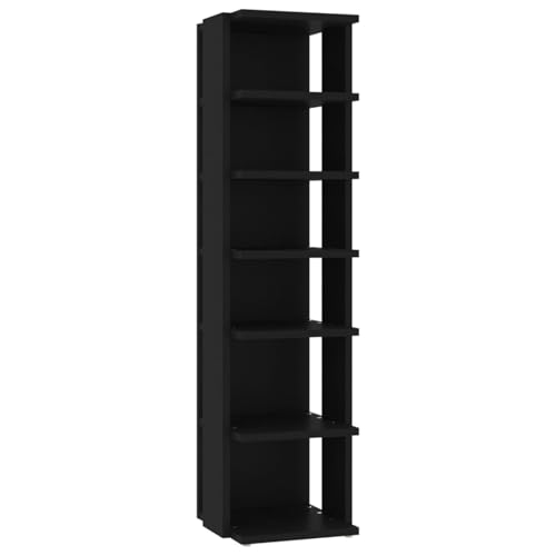Homgoday Schuhschrank Schwarz 27,5x27x102 cm Holzwerkstoff Shoes Cabinet Model808487 von Homgoday