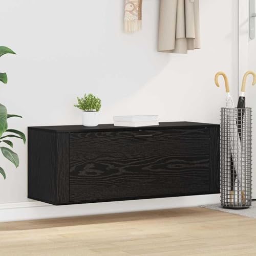 Homgoday Schuhschrank Schwarze Eiche 100 x 35 x 38 cm Holzwerkstoff Schuhschrank Model881020 von Homgoday