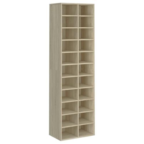 Homgoday Schuhschrank Sonoma-Eiche 54x34x183 cm Holzwerkstoff Shoes Cabinet Model800372 von Homgoday