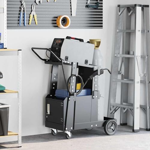 Homgoday Schwei?Wagen Schwarz 90 x 46 x 96 cm Stahl Warenkorb Werkzeug Model42010371 von Homgoday