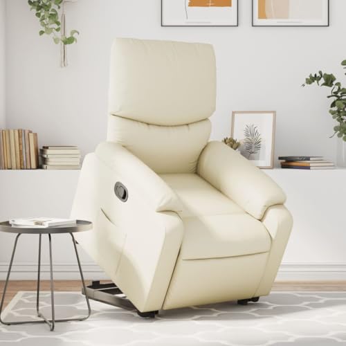 Homgoday Sessel, mit Rückenlehne, neigbar, cremefarben, aus Kunstleder, Möbelstück für Wohnzimmer, Sessel, Relaxsessel, Schlafzimmerstuhl, Modell 3204887 Homgoday Sessel, mit Rückenlehne, neigbar, cremefarben, aus Kunstleder, Möbelstück für Wohnzimmer, Sessel, Relaxsessel, Schlafzimmerstuhl, Modell 3204887 von Homgoday