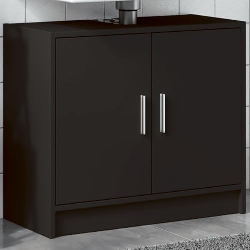 Homgoday Sideboard, Bodenschrank für Badezimmer, Aufbewahrungsschrank, Regale, Aufbewahrungsschrank für Schlafzimmer, Büro, Waschbecken, schwarz, 63 x 29 x 55 cm aus Spanplatte Model848095 Homgoday Sideboard, Bodenschrank für Badezimmer, Aufbewahrungsschrank, Regale, Aufbewahrungsschrank für Schlafzimmer, Büro, Waschbecken, schwarz, 63 x 29 x 55 cm aus Spanplatte Model848095 von Homgoday