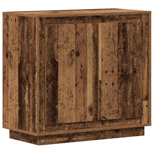 Homgoday Sideboard Altes Holz 80x34x75 cm Technisches Holz Aufbewahrungsschrank Model862131 von Homgoday