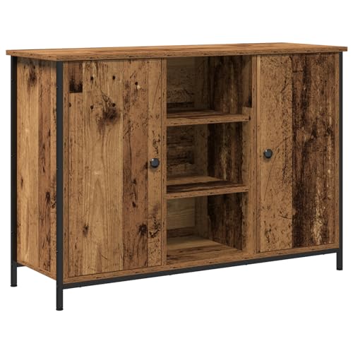 Homgoday Sideboard Altholz 100x35x70 cm Holzwerkstoff und Stahl Aufbewahrungsschrank Model869094 von Homgoday