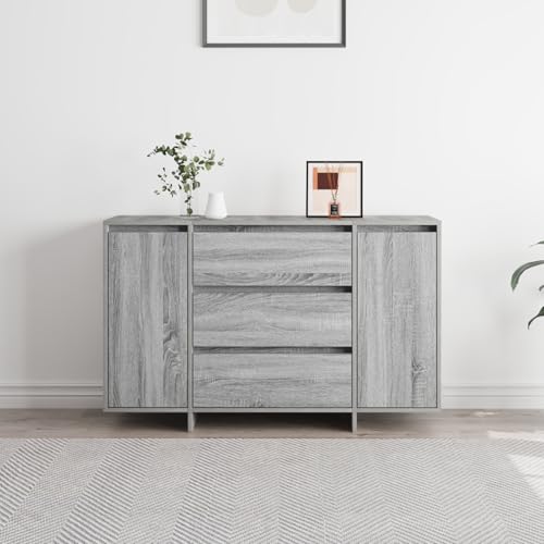 Homgoday Sideboard Grau Sonoma 120x41x75 cm Holzwerkstoff Aufbewahrungsschrank Model3333911 von Homgoday