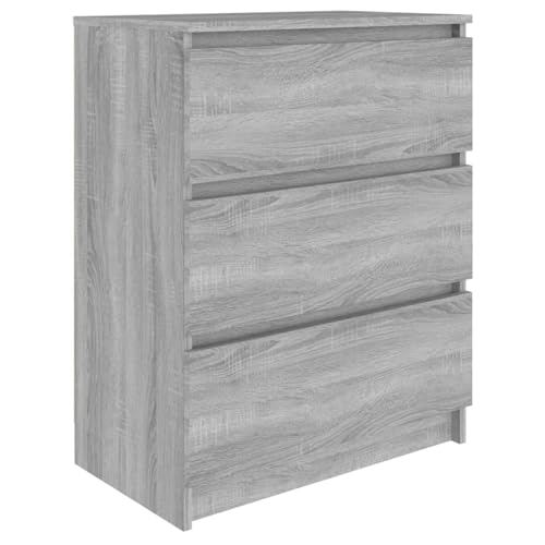 Homgoday Sideboard Grau Sonoma 60x35x76 cm Holzwerkstoff Anrichte Model815511 von Homgoday