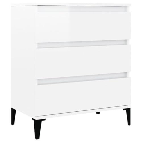 Homgoday Sideboard Hochglanz-Weiß 60x35x70 cm Holzwerkstoff Anrichte Model823050 von Homgoday