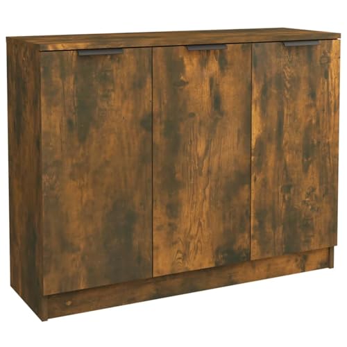 Homgoday Sideboard Räuchereiche 90,5x30x70 cm Holzwerkstoff Anrichte Model817024 von Homgoday
