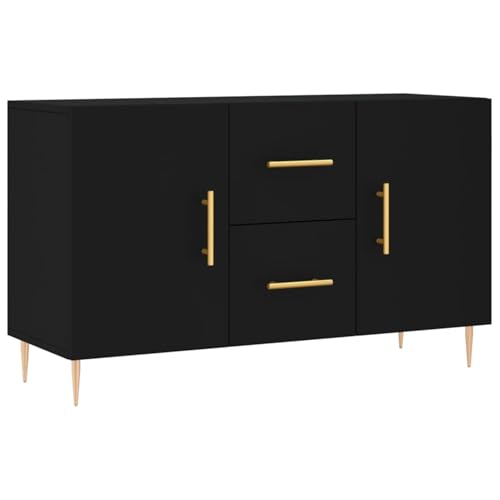 Homgoday Sideboard Schwarz 100x36x60 cm Holzwerkstoff Anrichte Model828157 von Homgoday