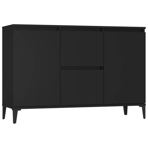 Homgoday Sideboard Schwarz 102x35x70 cm Holzwerkstoff Anrichte Model806113 von Homgoday