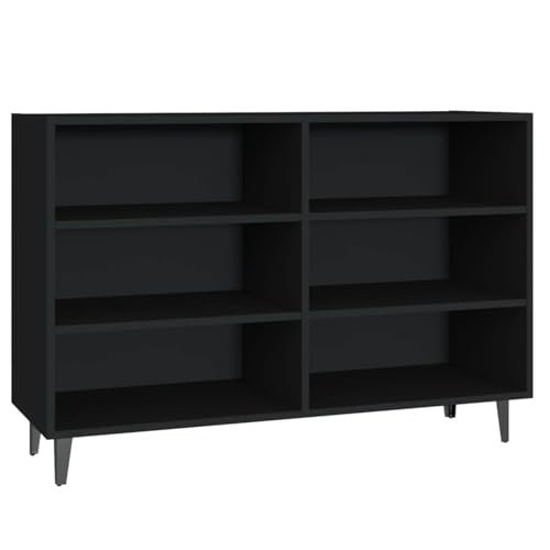 Homgoday Sideboard Schwarz 103,5x35x70 cm Holzwerkstoff Anrichte Model806041 von Homgoday