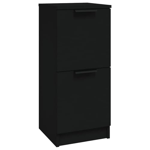 Homgoday Sideboard Schwarz 30x30x70 cm Holzwerkstoff Anrichte Model811171 von Homgoday
