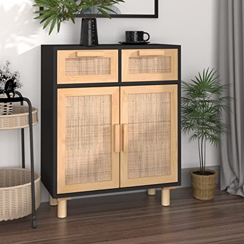 Homgoday Sideboard Schwarz 60x30x75cm Massivholz Kiefer und Natur-Rattan Aufbewahrungsschrank Beistellschrank viel Stauraum Anrichte Standschrank Mehrzweckschrank Schrank für Wohnzimmer Homgoday Sideboard Schwarz 60x30x75cm Massivholz Kiefer und Natur-Rattan Aufbewahrungsschrank Beistellschrank viel Stauraum Anrichte Standschrank Mehrzweckschrank Schrank für Wohnzimmer von Homgoday