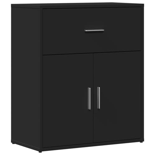 Homgoday Sideboard Schwarz 60x31x70 cm Holzwerkstoff Anrichte Model840465 von Homgoday